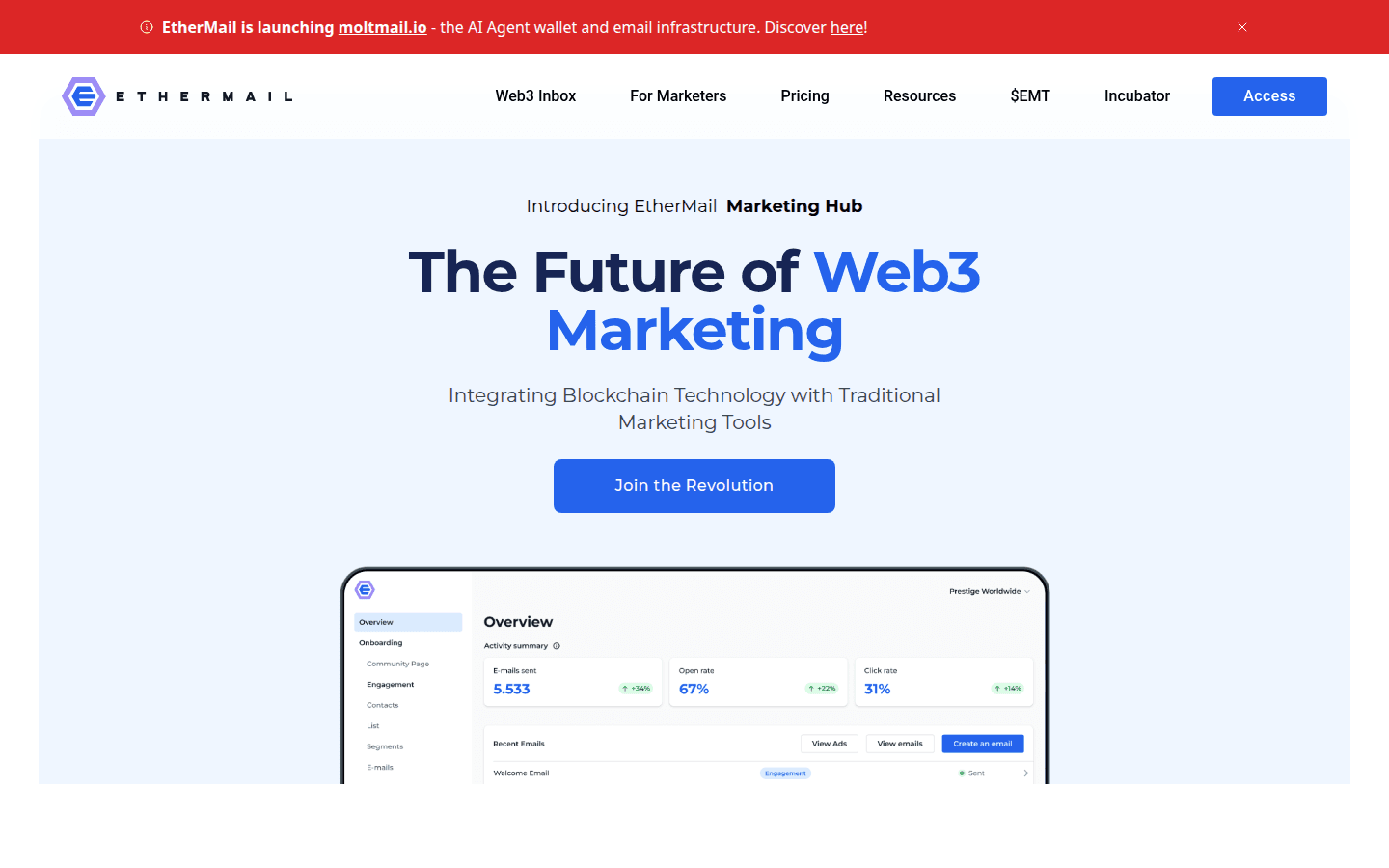 EtherMail Marketing Hub